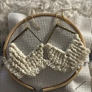 Cream Macrame Earrings